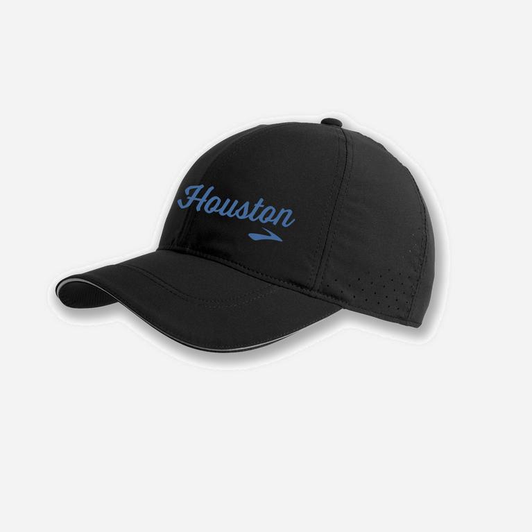 Brooks Sherpa Mens Running Hat - Black/RoyalBlue/Run Houston 13.1 - Philippines (598034LTC)